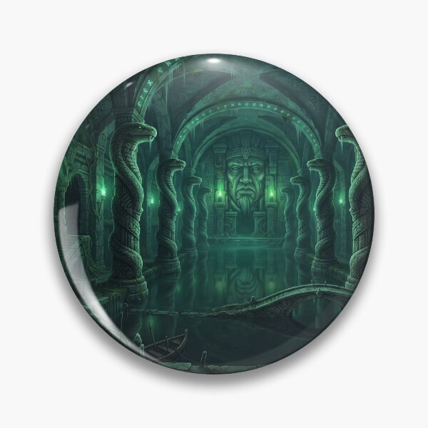 Item preview, Serpent House Common Room Under the Lake - Dark Academia Fantasy Art designed and sold by KreonaTime.