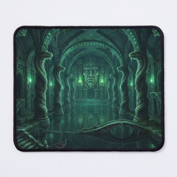 Item preview, Serpent House Common Room Under the Lake - Dark Academia Fantasy Art designed and sold by KreonaTime.