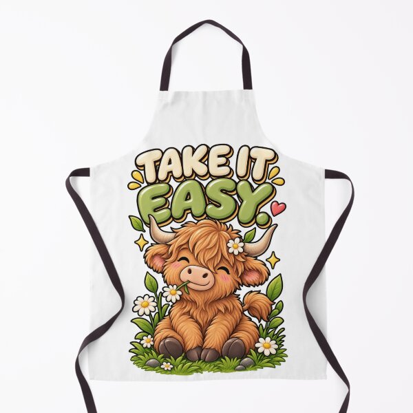 Item preview, Take It Easy. – Cute Highland Cow Cartoon Design designed and sold by Kiinaaa.