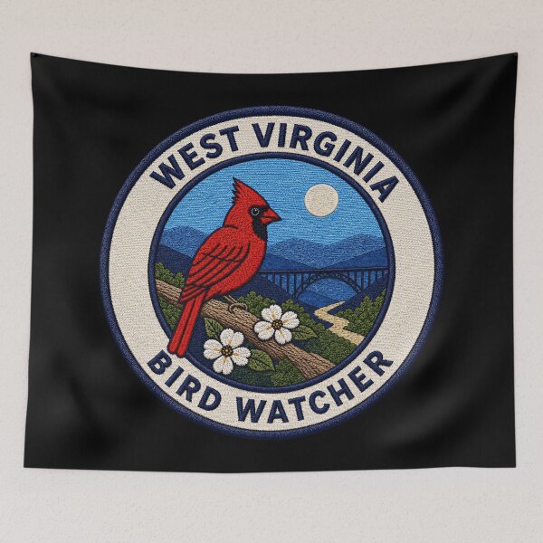 Item preview, West Virginia Bird Watcher – Northern Cardinal Patch designed and sold by The-Drip-Studio.