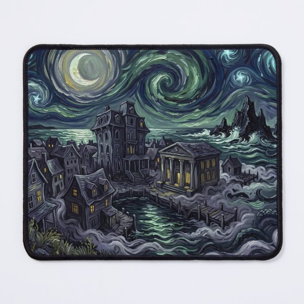 Item preview, Innsmouth Starry Night Horror Landscape designed and sold by Bad-Decisions-Designs.