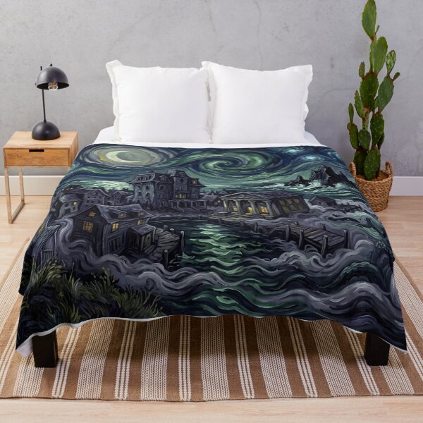 Item preview, Innsmouth Starry Night Horror Landscape designed and sold by Bad-Decisions-Designs.