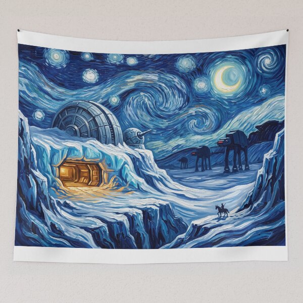 Item preview, Echo Base Starry Night Sci-Fi Landscape designed and sold by Bad-Decisions-Designs.