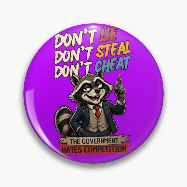 Item preview, The Government Hates Competition Funny Raccoon Political Satire designed and sold by Creative-Sanc.