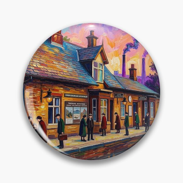 Item preview, Vibrant Victorian Brockholes Train Station Platform Art designed and sold by ArtworkNorth.