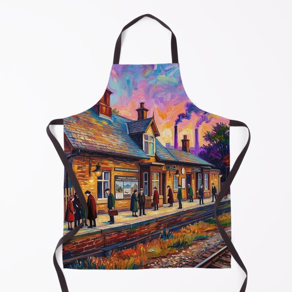 Item preview, Vibrant Victorian Brockholes Train Station Platform Art designed and sold by ArtworkNorth.