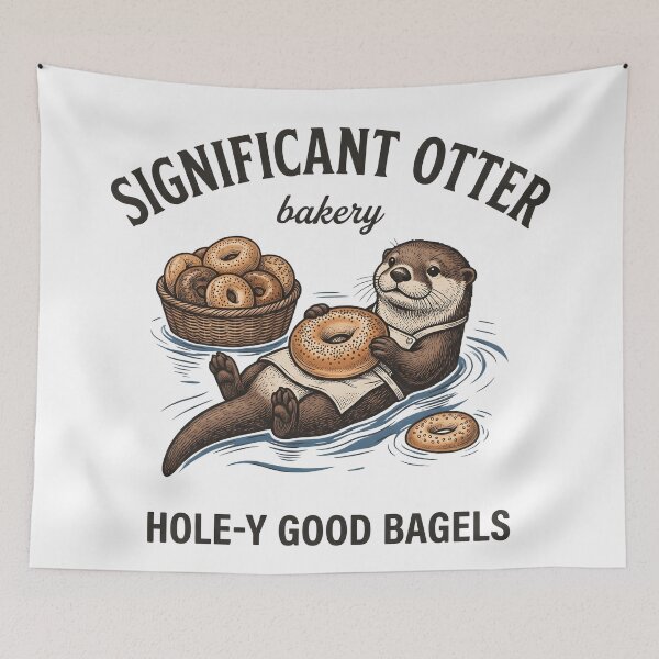 Item preview, Significant Otter Bakery – Otter Bagel Lover Design designed and sold by StickerNestYou.