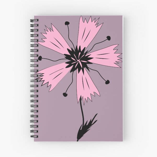 Item preview, Cornflower flower with and stem and panicles, stylized, pink designed and sold by ZorianArt.