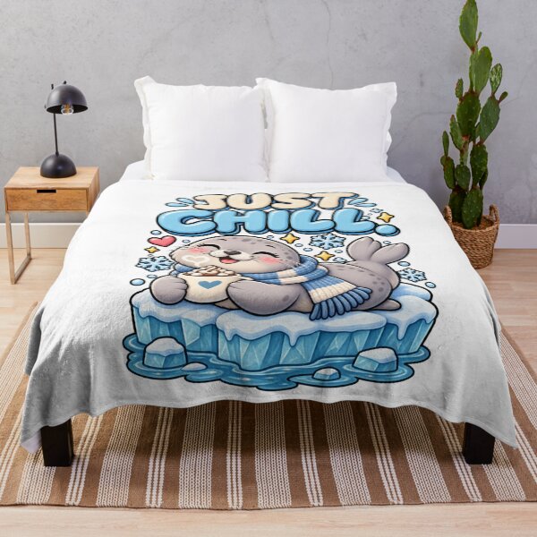 Item preview, Just Chill. – Cute Happy Seal Cartoon Design designed and sold by Kiinaaa.