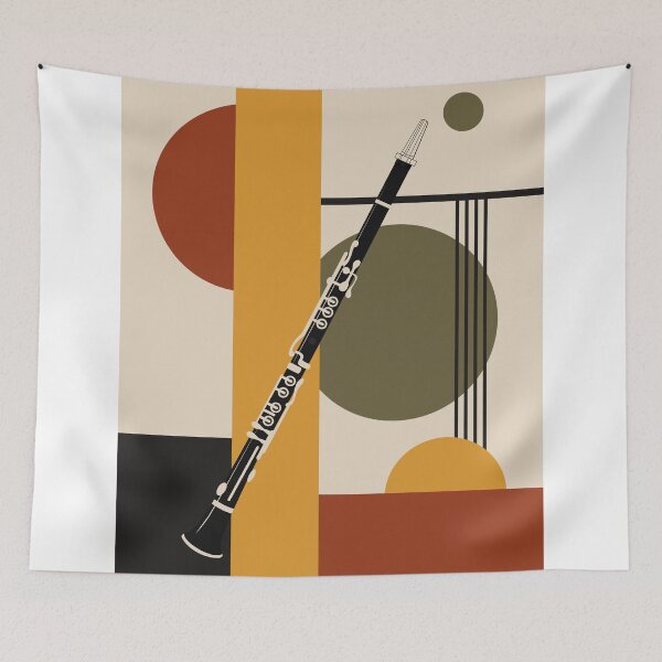Item preview, Clarinet in Balance | Bauhaus Clarinet Art Print | Geometric Music Print | Modern Woodwind Art designed and sold by Studio pod Burom.