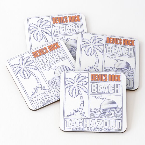 Item preview, Devil's Rock Beach Taghazout Agadir Surf Sunset Vintage Travel Graphic designed and sold by DesignArtist.ia.