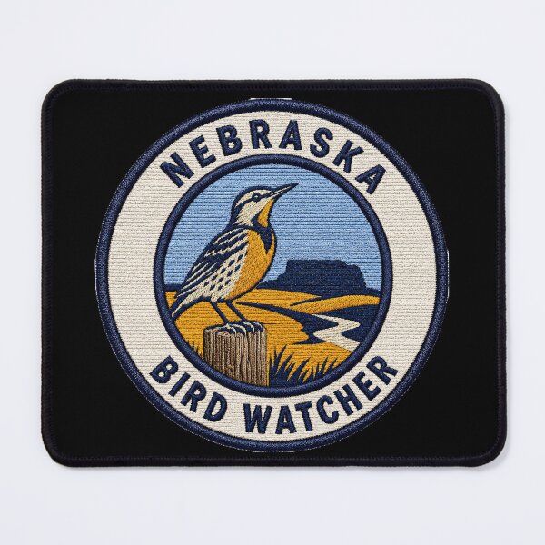 Item preview, Nebraska Bird Watcher – Western Meadowlark Prairie Patch designed and sold by The-Drip-Studio.
