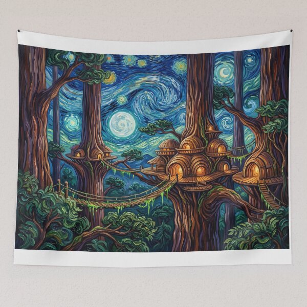 Item preview, Kashyyyk Starry Night Sci-Fi Landscape designed and sold by Bad-Decisions-Designs.