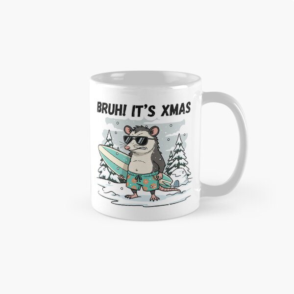 Item preview, Funny Surfing Opossum Bruh Its Xmas Winter Holiday designed and sold by InkRebelprint.