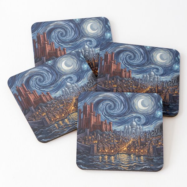 Item preview, Kings Landing Starry Night Fantasy Landscape designed and sold by Bad-Decisions-Designs.