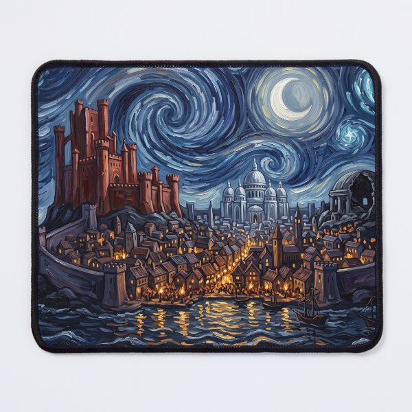 Item preview, Kings Landing Starry Night Fantasy Landscape designed and sold by Bad-Decisions-Designs.