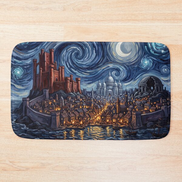 Item preview, Kings Landing Starry Night Fantasy Landscape designed and sold by Bad-Decisions-Designs.