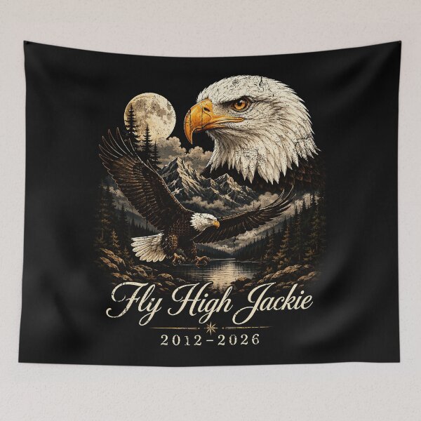 Item preview, Fly High Jackie Memorial Eagle Remembrance Tribute 2012-2026 designed and sold by CharlieConon.