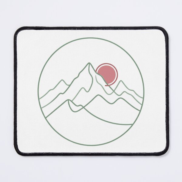 Item preview, Minimal Line Art Mountain Peaks with Rising Sun Sage Green Dusty Rose Flat Vector Design designed and sold by OnPointOutfits.
