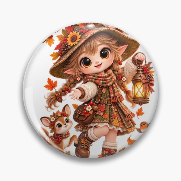 Item preview, Cute Woodland Autumn Witch Girl designed and sold by Melody Printable.