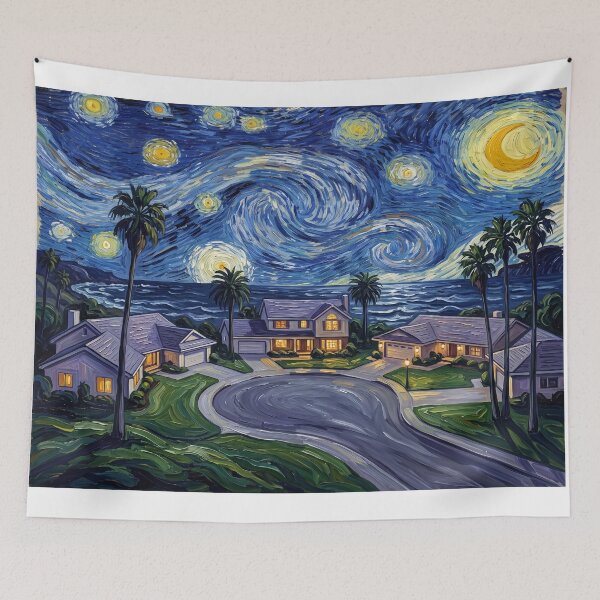 Item preview, Knots Landing Starry Night Television Landscape designed and sold by Bad-Decisions-Designs.