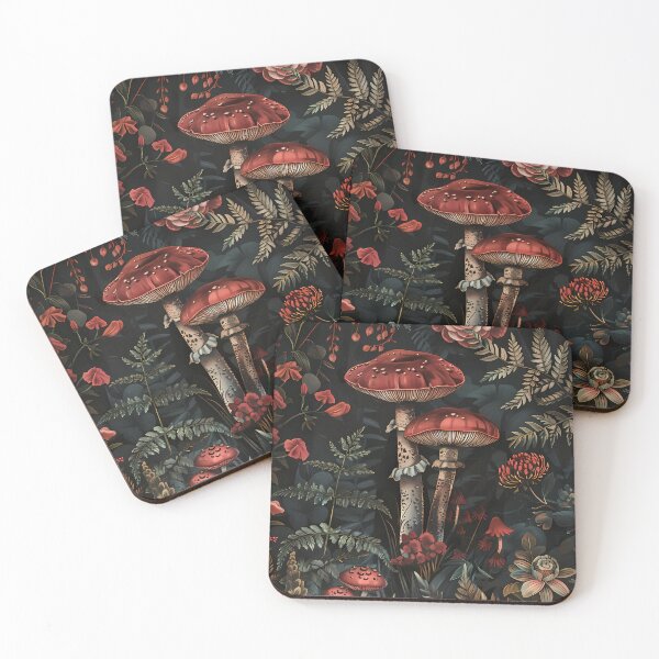 Artikelvorschau, Vintage Mushroom & Fern Botanical – Dark Academia Art entworfen und verkauft von Artdavesalzburg.