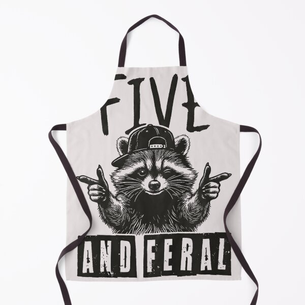 Item preview, Five And Feral Raccoon Fifth Birthday Wild Child Gift designed and sold by CharlieConon.