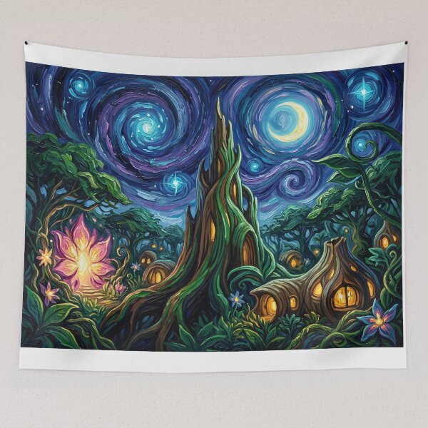 Item preview, Krakoa Starry Night Comic Landscape designed and sold by Bad-Decisions-Designs.