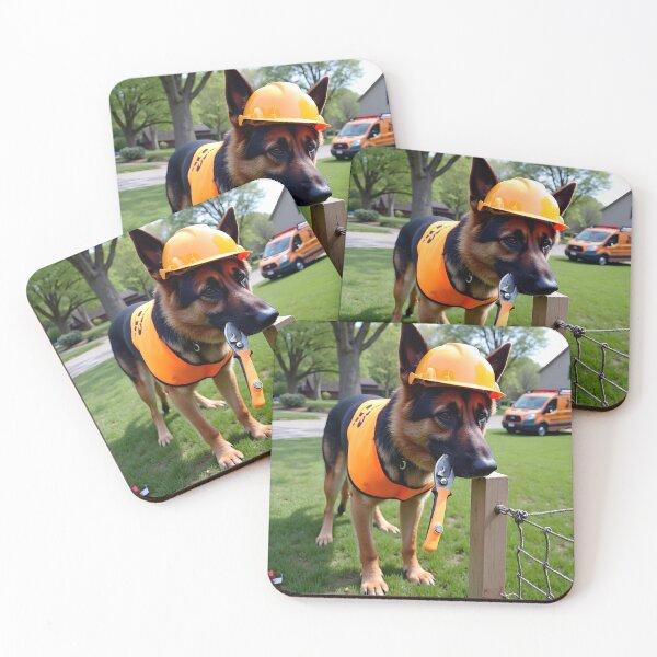 Item preview, GERMAN SHEPHERD CONSTRUCTION WORKER DOG designed and sold by PawsStudioAU.