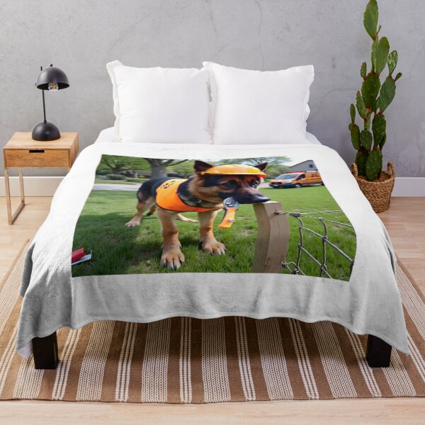 Item preview, GERMAN SHEPHERD CONSTRUCTION WORKER DOG designed and sold by PawsStudioAU.