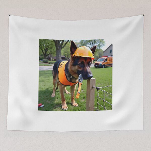 Item preview, GERMAN SHEPHERD CONSTRUCTION WORKER DOG designed and sold by PawsStudioAU.