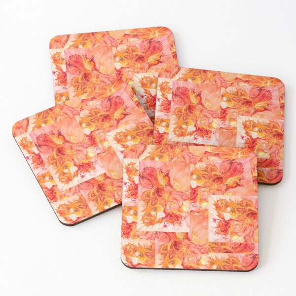 Item preview, Vibrant Orange Abstract Floral Pattern Art designed and sold by NikBrin Prevail .