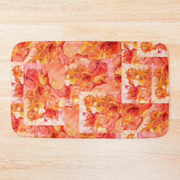 Item preview, Vibrant Orange Abstract Floral Pattern Art designed and sold by NikBrin Prevail .