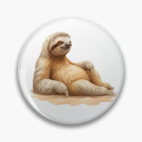 Item preview, Beach Sloth Lounging on Sand – Happy Summer Relaxation Illustration designed and sold by Quiet Joy Studio.