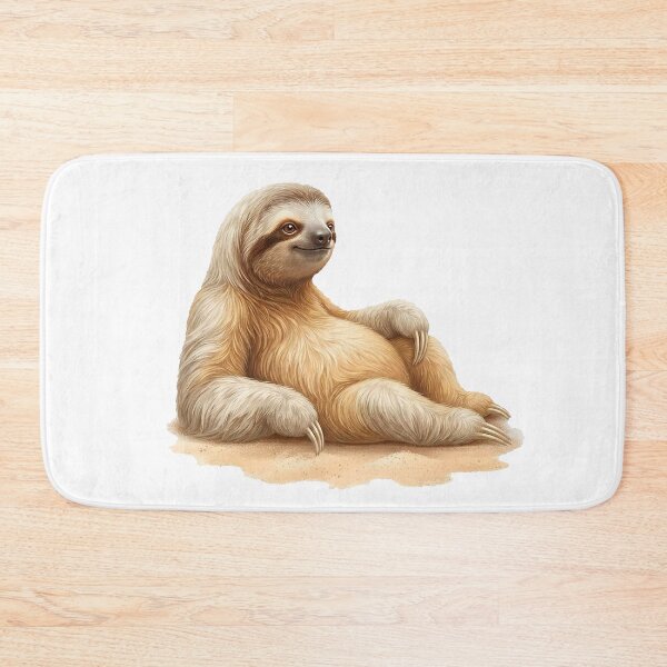 Item preview, Beach Sloth Lounging on Sand – Happy Summer Relaxation Illustration designed and sold by Quiet Joy Studio.