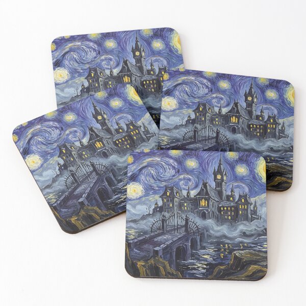 Item preview, Arkham Asylum Starry Night Comic Landscape designed and sold by Bad-Decisions-Designs.