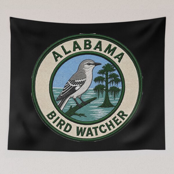 Item preview, Alabama Bird Watcher – Northern Mockingbird Patch designed and sold by The-Drip-Studio.