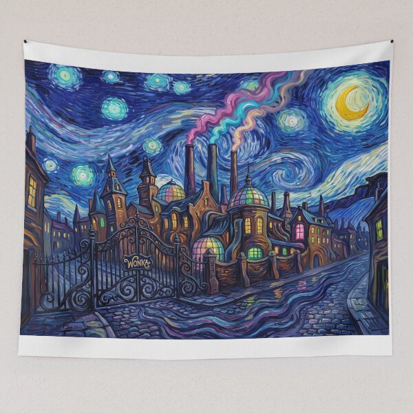 Item preview, Wonka Chocolate Factory Starry Night Movie Landscape designed and sold by Bad-Decisions-Designs.