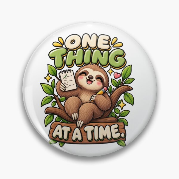 Item preview, One Thing at a Time. – Cute Happy Sloth Cartoon Design designed and sold by Kiinaaa.