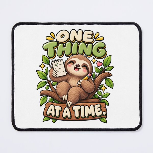 Item preview, One Thing at a Time. – Cute Happy Sloth Cartoon Design designed and sold by Kiinaaa.