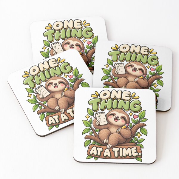 Item preview, One Thing at a Time. – Cute Happy Sloth Cartoon Design designed and sold by Kiinaaa.