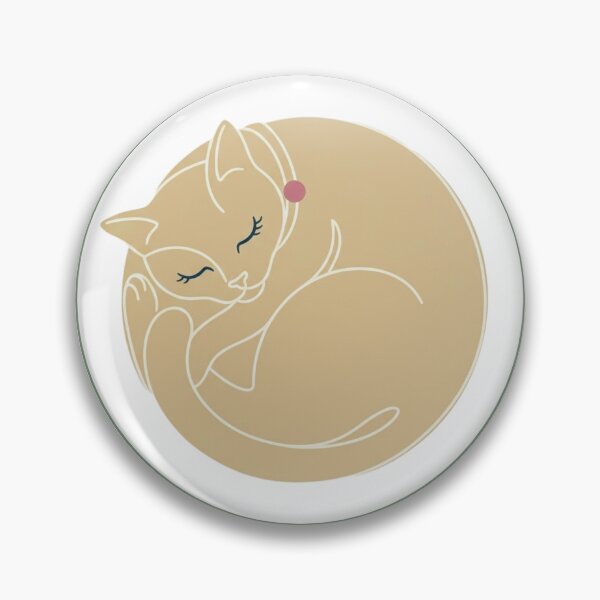 Item preview, Minimal Line Art Cat Curled in a Perfect Circle Warm Sand Dusty Rose Flat Vector Design designed and sold by OnPointOutfits.