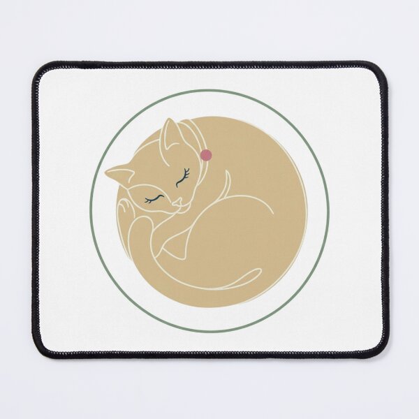 Item preview, Minimal Line Art Cat Curled in a Perfect Circle Warm Sand Dusty Rose Flat Vector Design designed and sold by OnPointOutfits.
