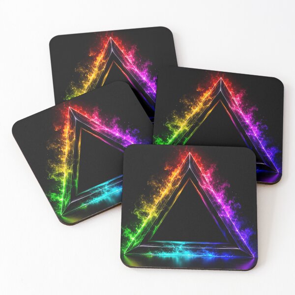 Item preview, Vibrant Neon Fire Triangle Abstract Art designed and sold by KH-Merch.