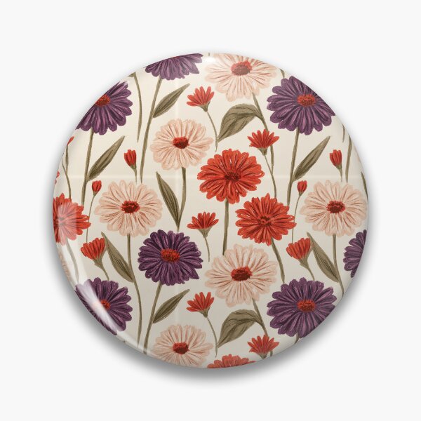 Item preview, Blooming Zinnia Flower - Tropical Flower Pattern - Gifts For Couples designed and sold by RoyalStarsPatts.