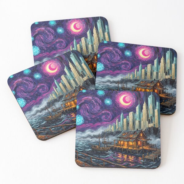 Item preview, Madripoor Starry Night Comic Landscape designed and sold by Bad-Decisions-Designs.