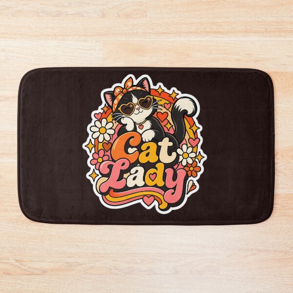Item preview, Retro Cat Lady 70s Aesthetic designed and sold by Stickers Hub HUB.