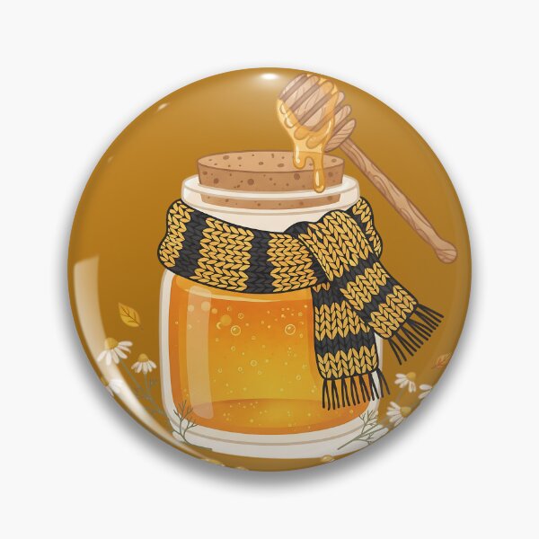 Item preview, Cozy Honey Jar with Yellow and Black Scarf - Autumn Cottagecore Art designed and sold by KreonaTime.