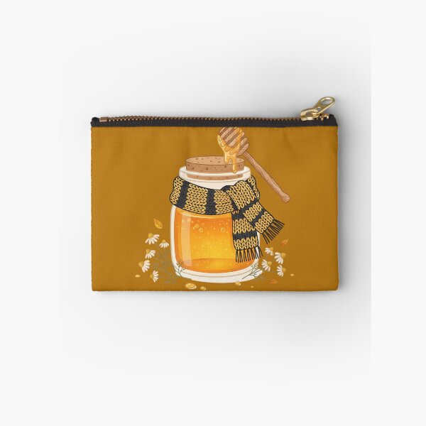 Item preview, Cozy Honey Jar with Yellow and Black Scarf - Autumn Cottagecore Art designed and sold by KreonaTime.