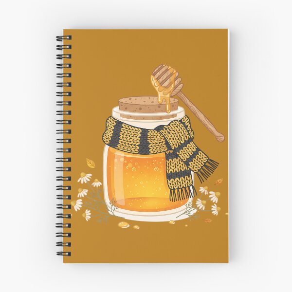 Item preview, Cozy Honey Jar with Yellow and Black Scarf - Autumn Cottagecore Art designed and sold by KreonaTime.